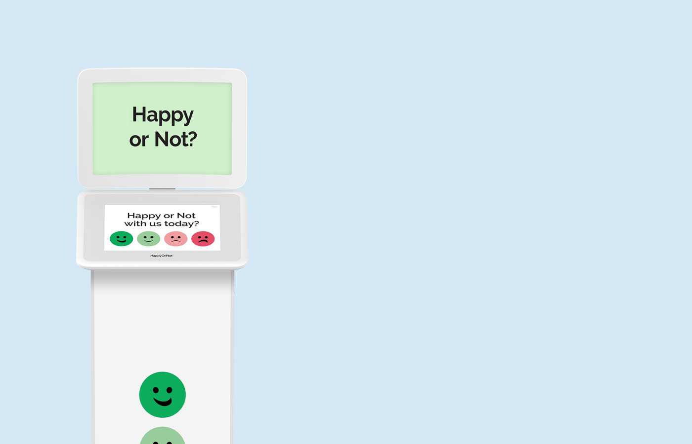 Smiley Touch free-standing, wall-mounted or counter-top display